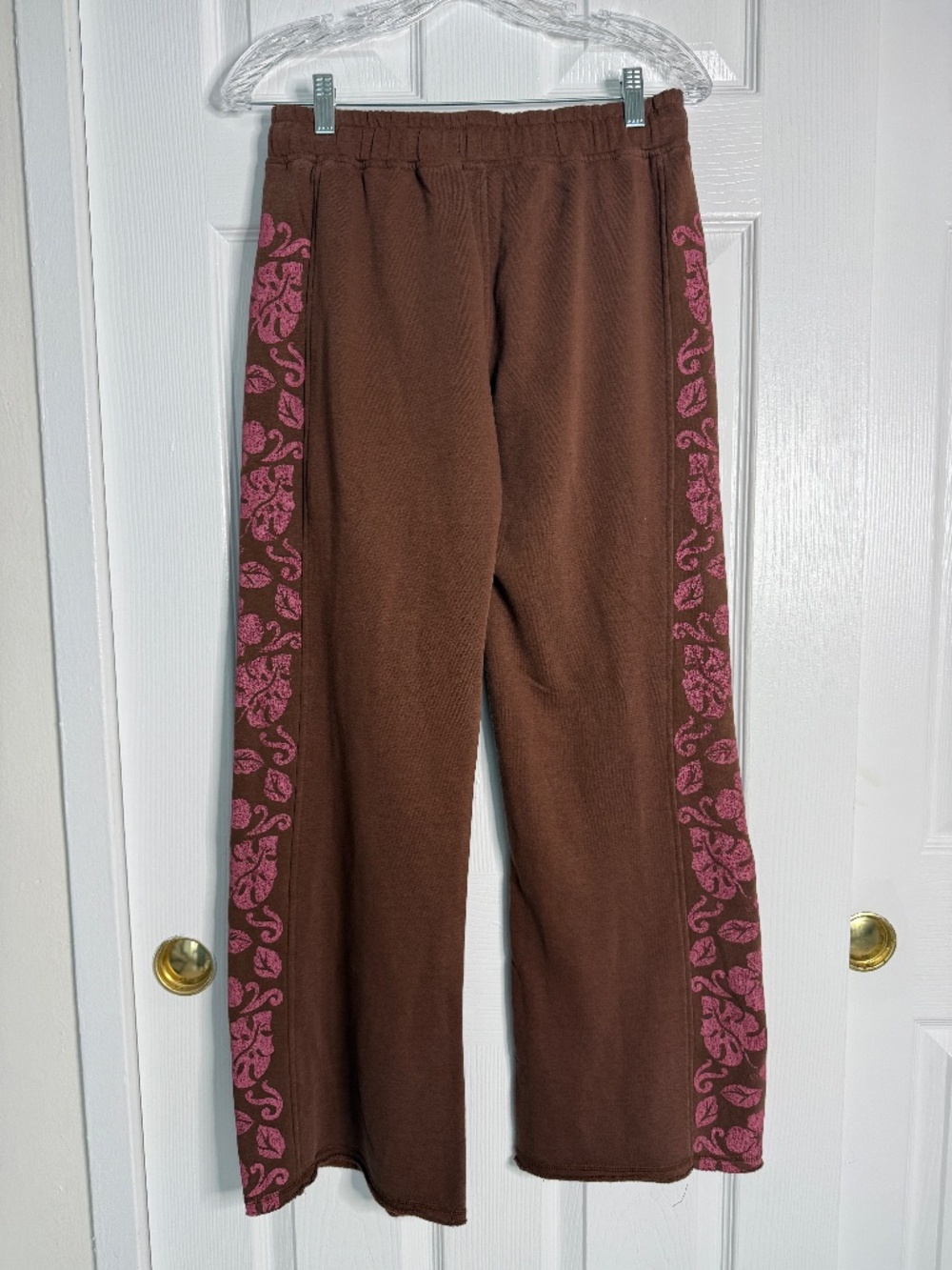 ROXY Brown Floral Side Stripe Low Rise Sweatpants NWT Size S - Picture 5 of 9